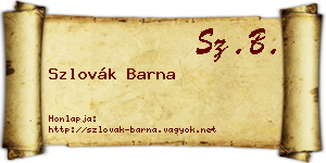 Szlovák Barna névjegykártya